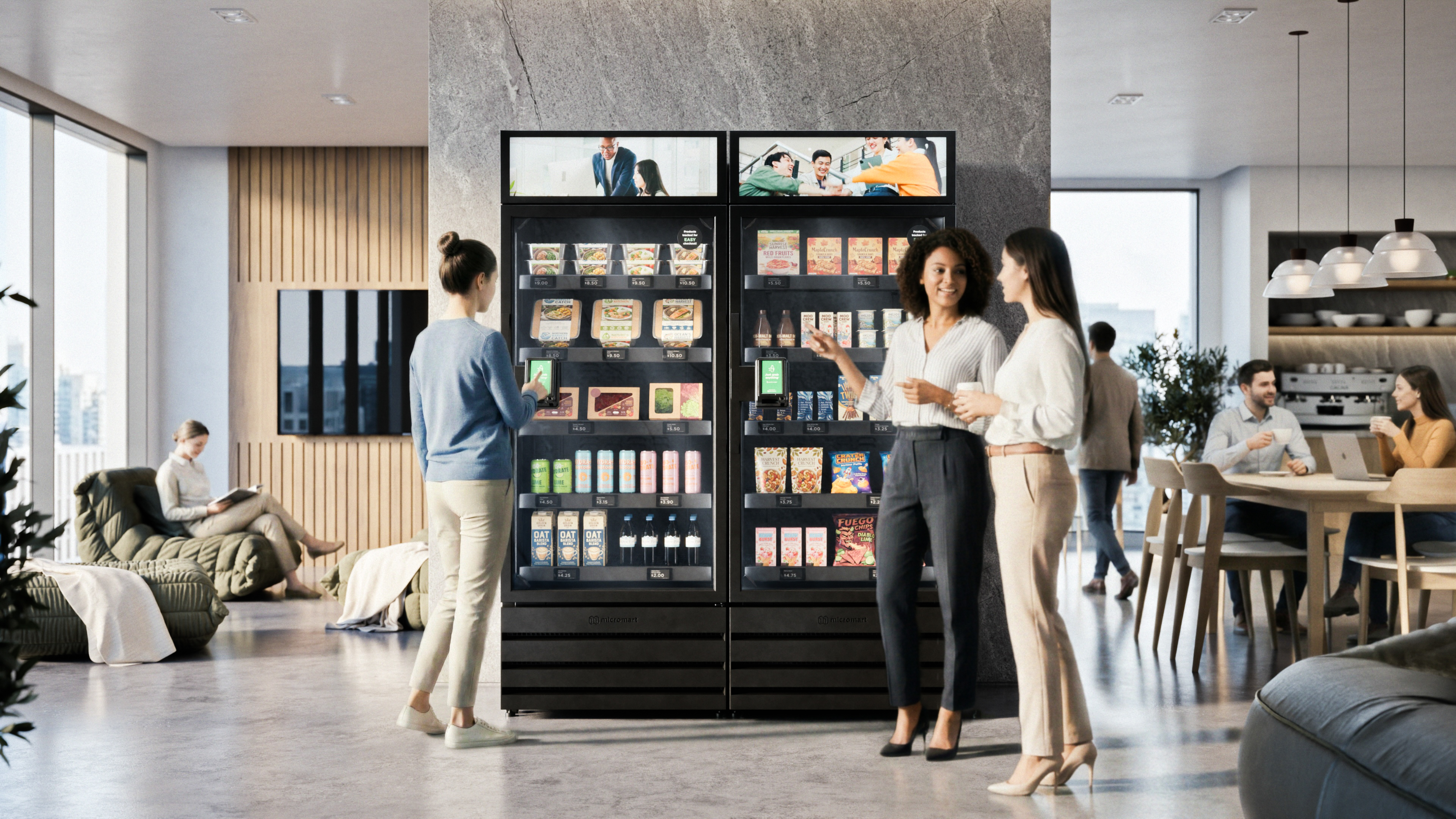 EasyPeasy Market in a modern office or lobby